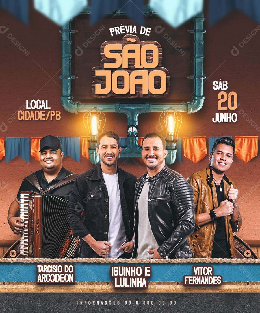 Flyer São João Shows Social Media PSD Editável