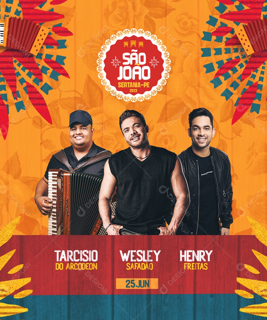 Flyer São João Shows Social Media PSD Editável