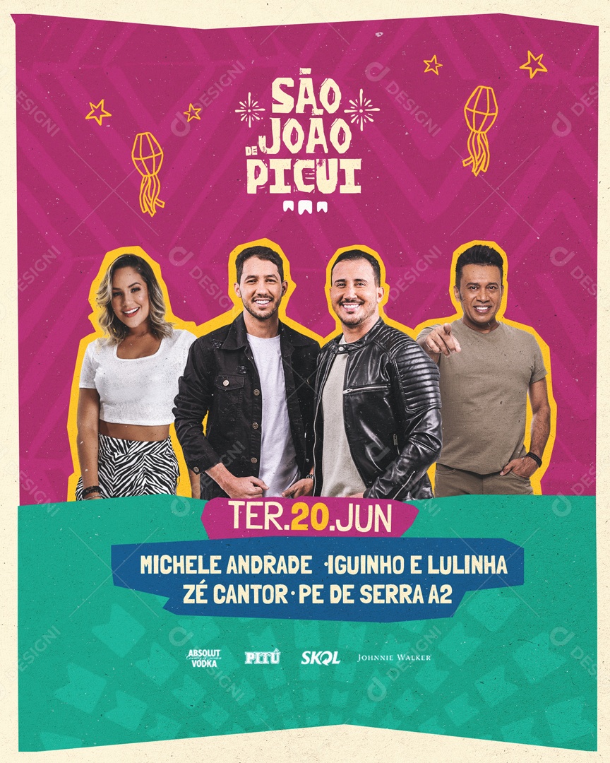 Flyer São João Shows Social Media PSD Editável