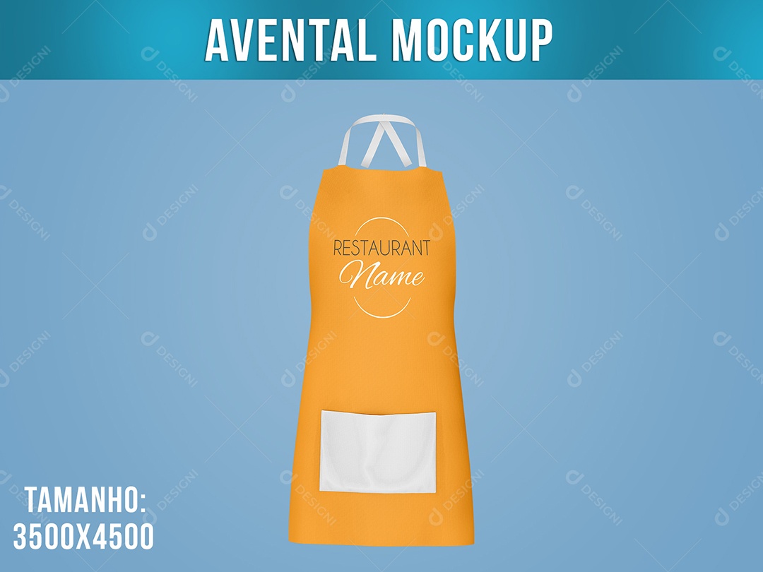 Avental Mockup Cozinha Uniforme PSD Editável