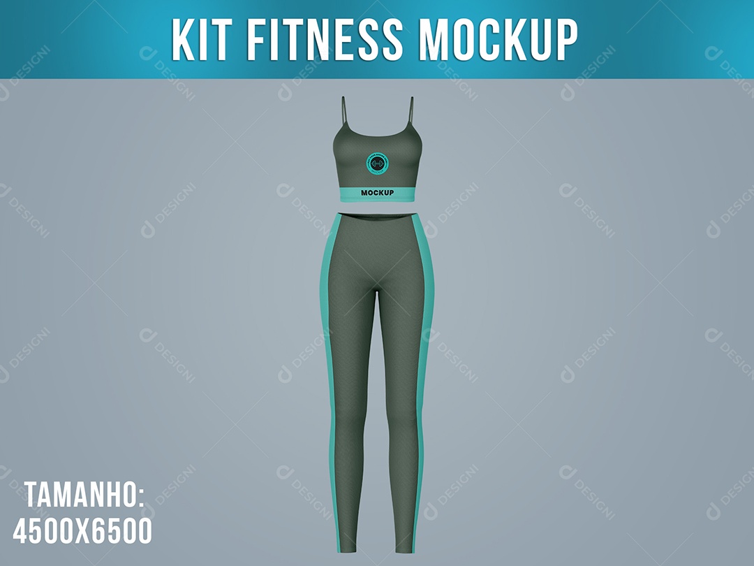 Kit Legging e Top Mockup Fitness PSD Editável