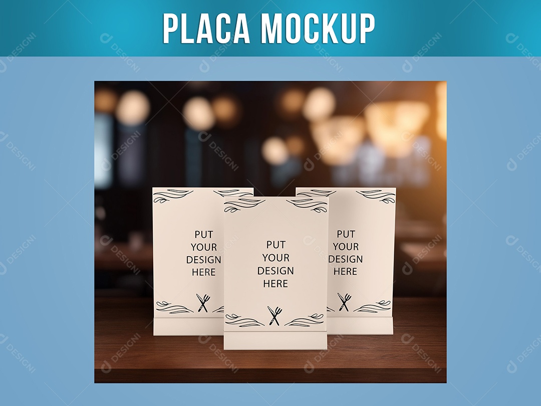 Placa de Acrílico Mockup PSD Editável