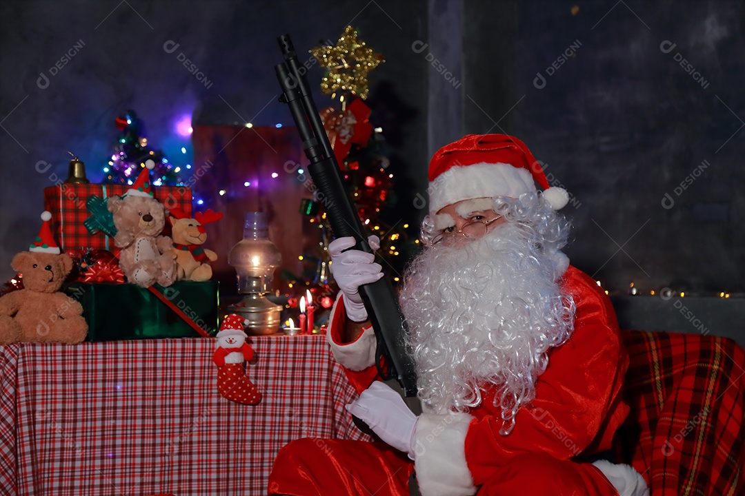 Conceito de Natal. Retrato de um Papai Noel de conto de fadas.
