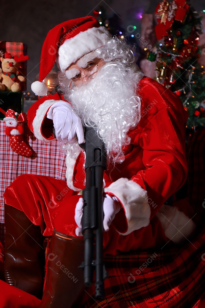 Conceito de Natal. Retrato de um Papai Noel de conto de fadas.