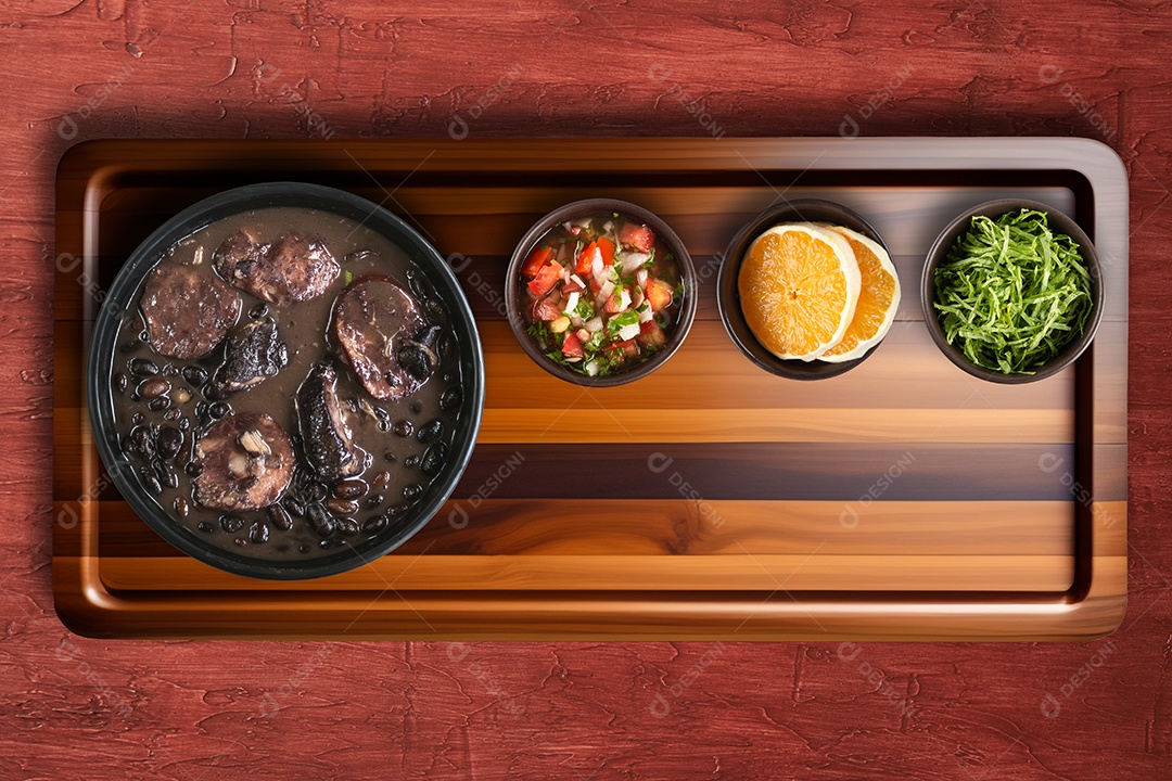 Feijoada comida típica brasileira. Comida tradicional brasileira feita com feijão preto.