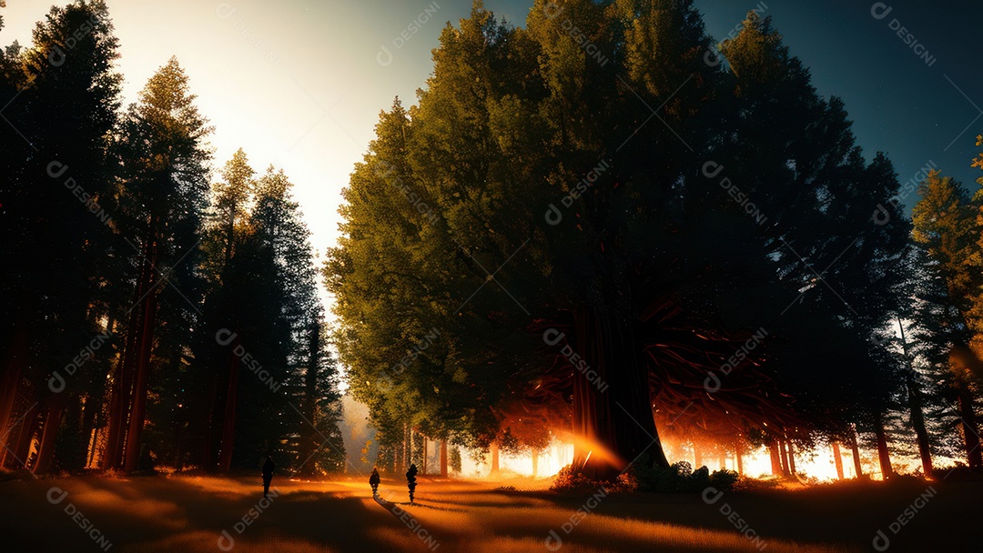 Imagem realista de floresta.