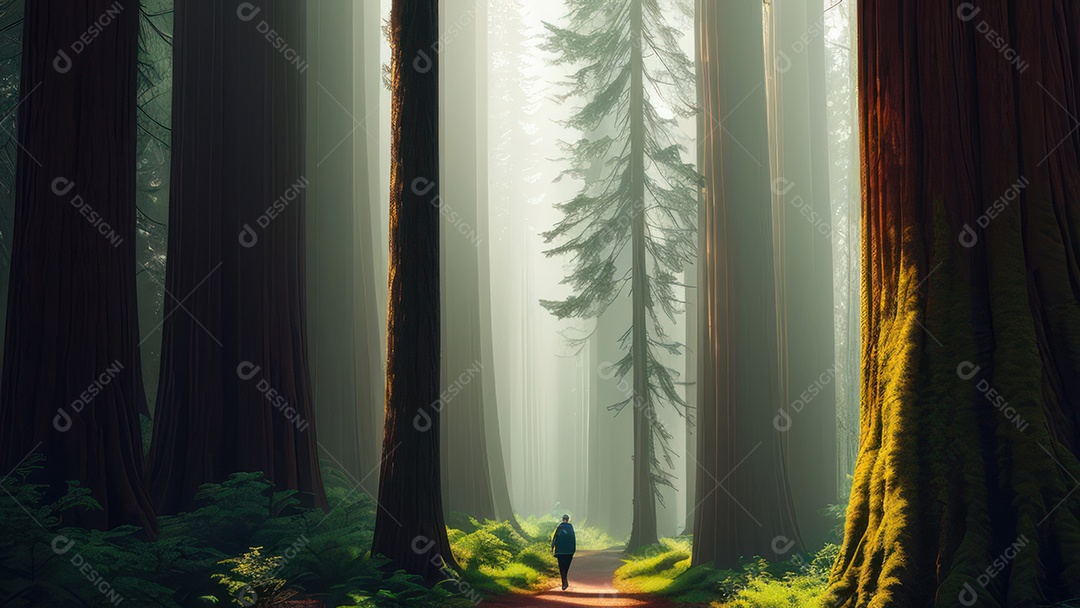 Imagem realista de floresta.