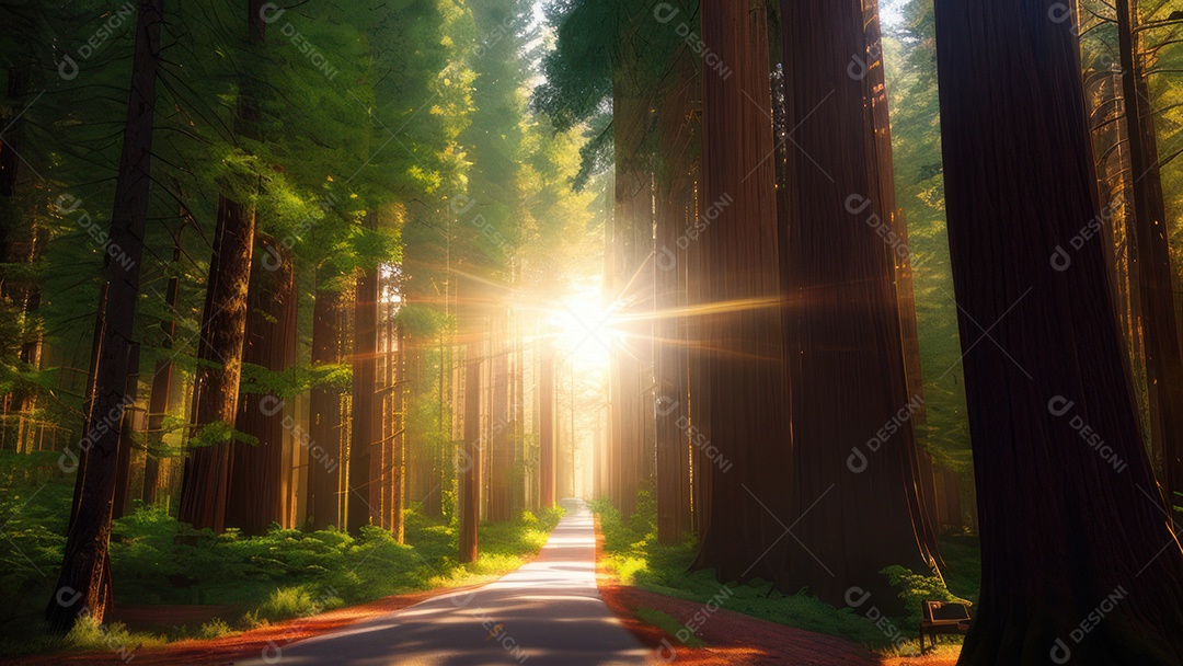 Imagem realista de floresta.