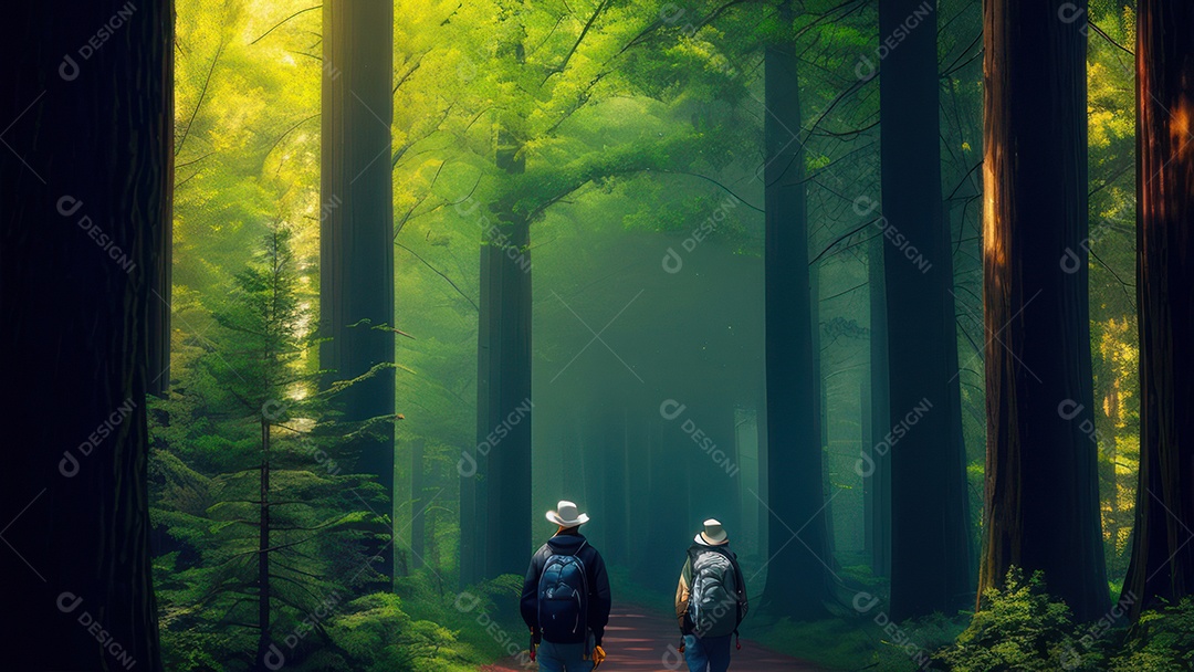 Imagem realista de floresta.