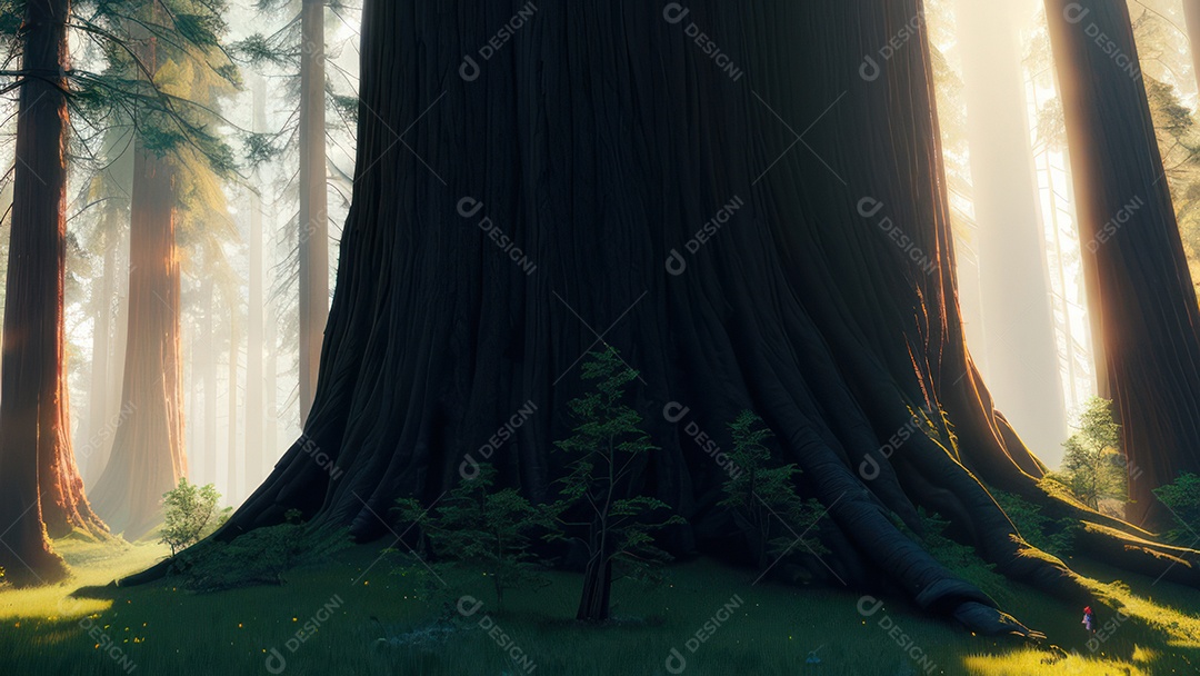 Imagem realista de floresta.