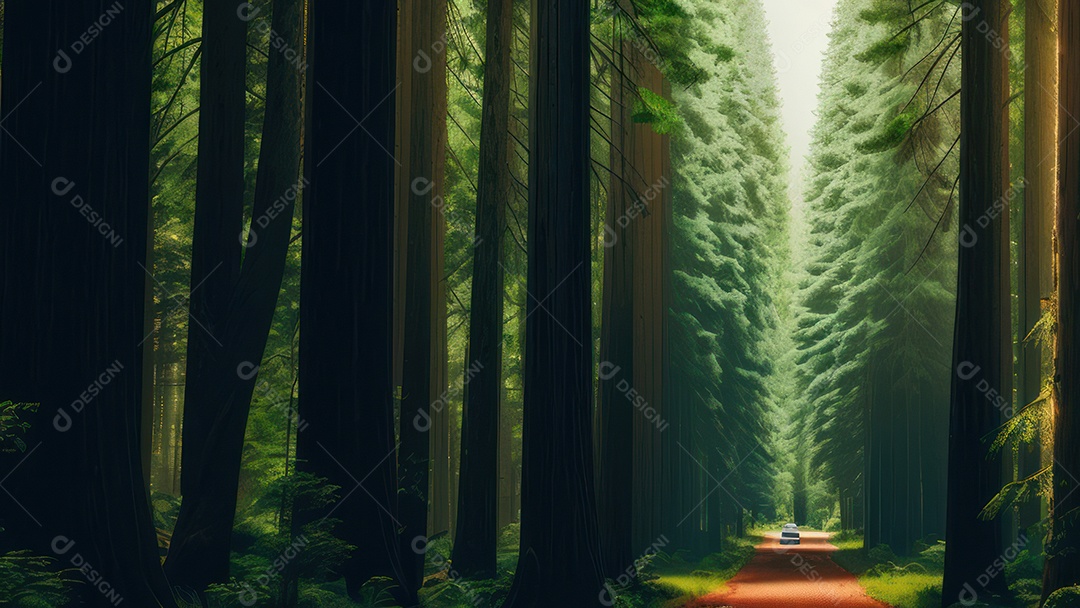 Imagem realista de floresta.