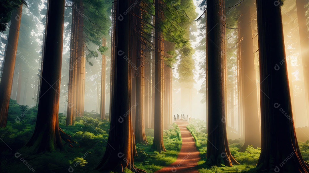 Imagem realista de floresta.