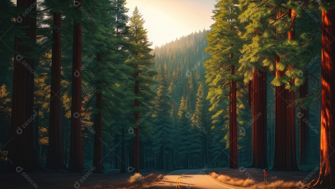 Imagem realista de floresta.