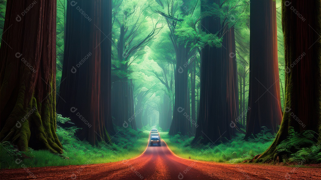 Imagem realista de floresta.