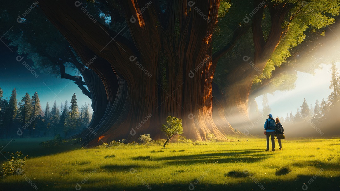 Imagem realista de floresta.