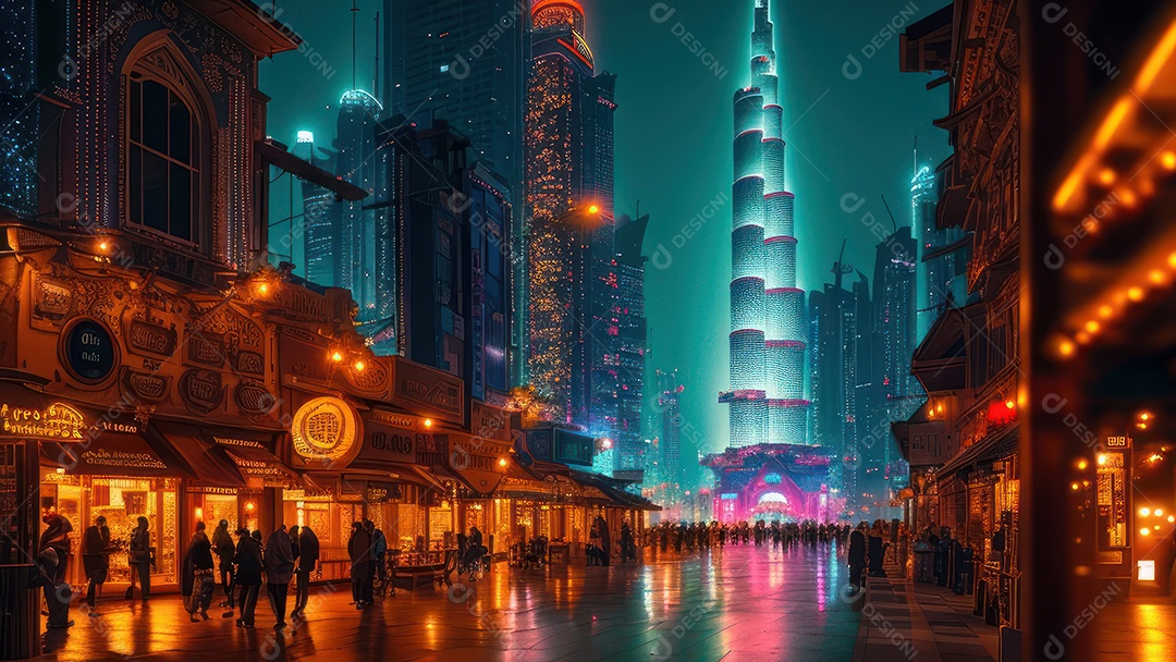 Imagem realista de Dubai Emirados Árabes Unidos.