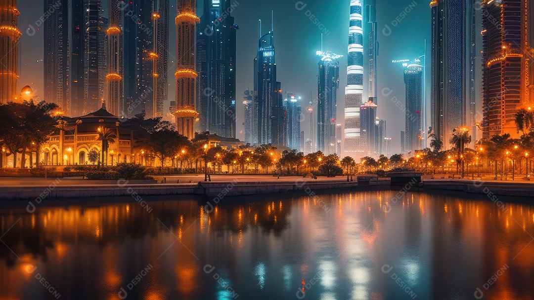 Imagem realista de Dubai Emirados Árabes Unidos.