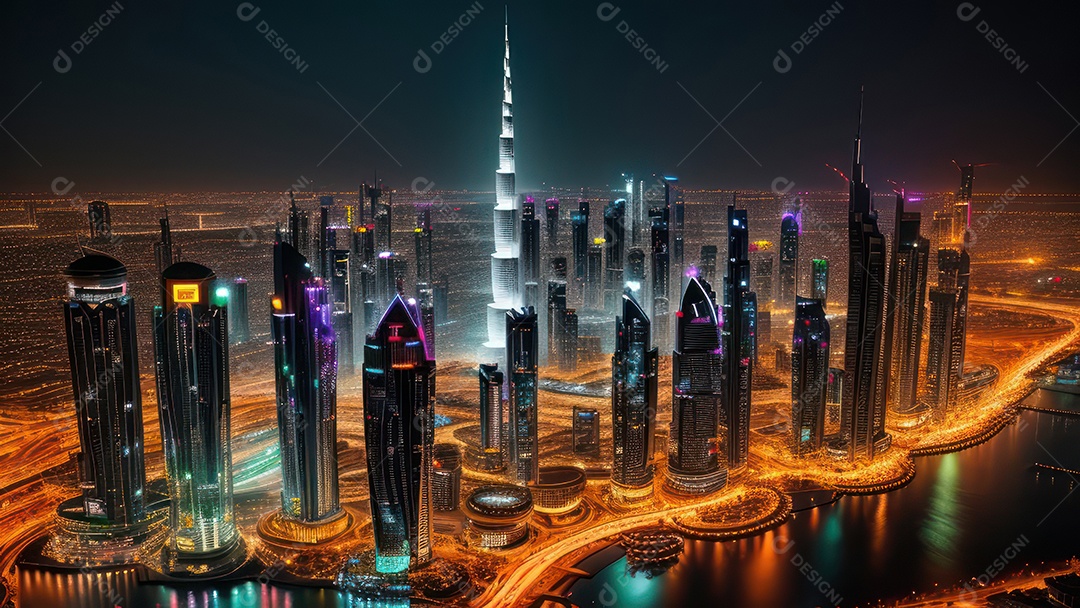 Imagem realista de Dubai Emirados Árabes Unidos.