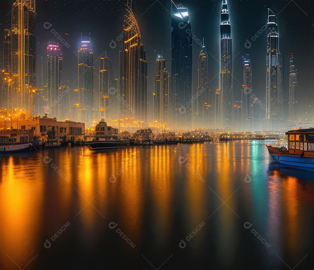 Imagem realista de Dubai Emirados Árabes Unidos.