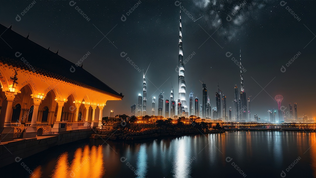 Imagem realista de Dubai Emirados Árabes Unidos.