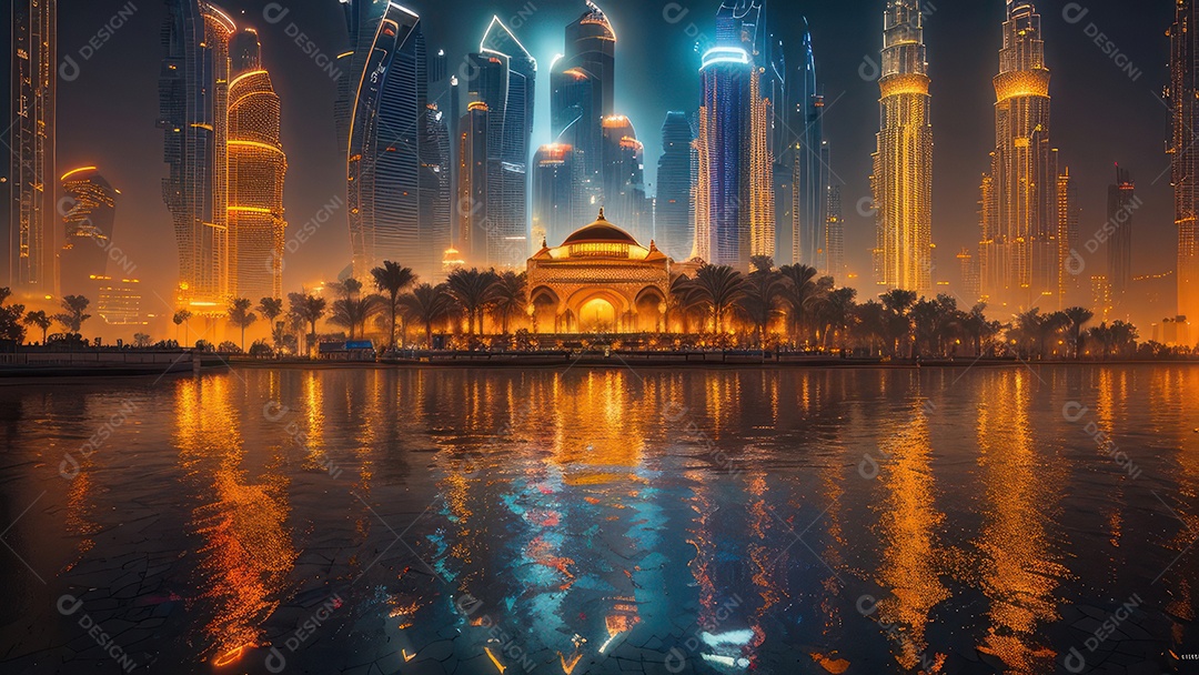Imagem realista de Dubai Emirados Árabes Unidos.