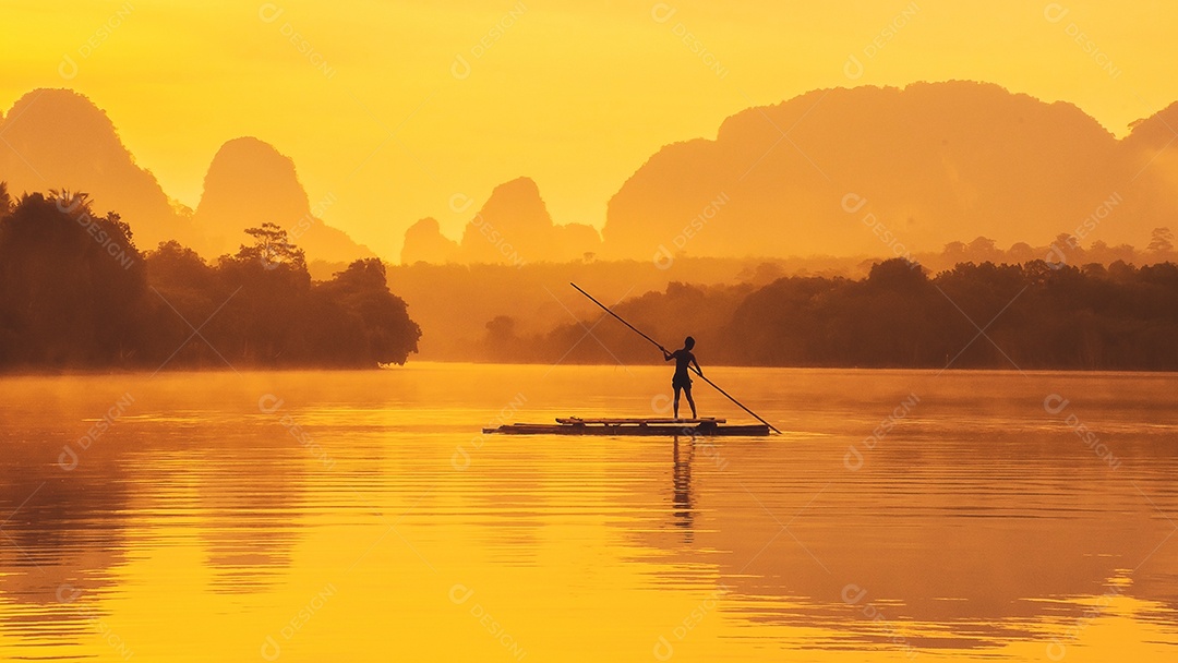 Paisagem Natureza Vista do Lago Nong Thale em Krabi Tailândia