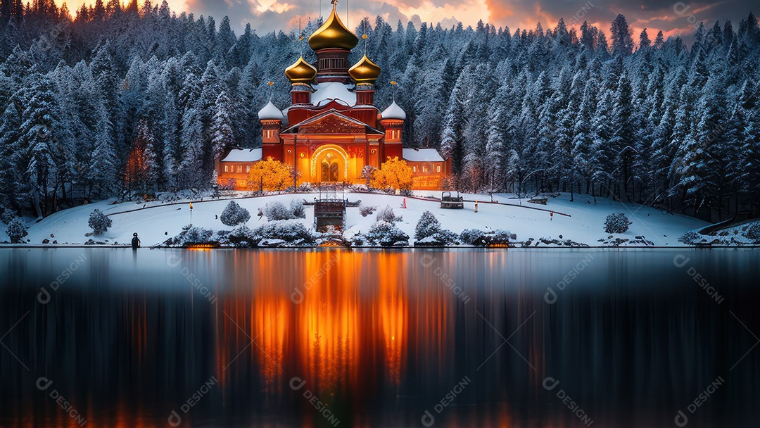 Imagem realista de local turístico na Rússia.