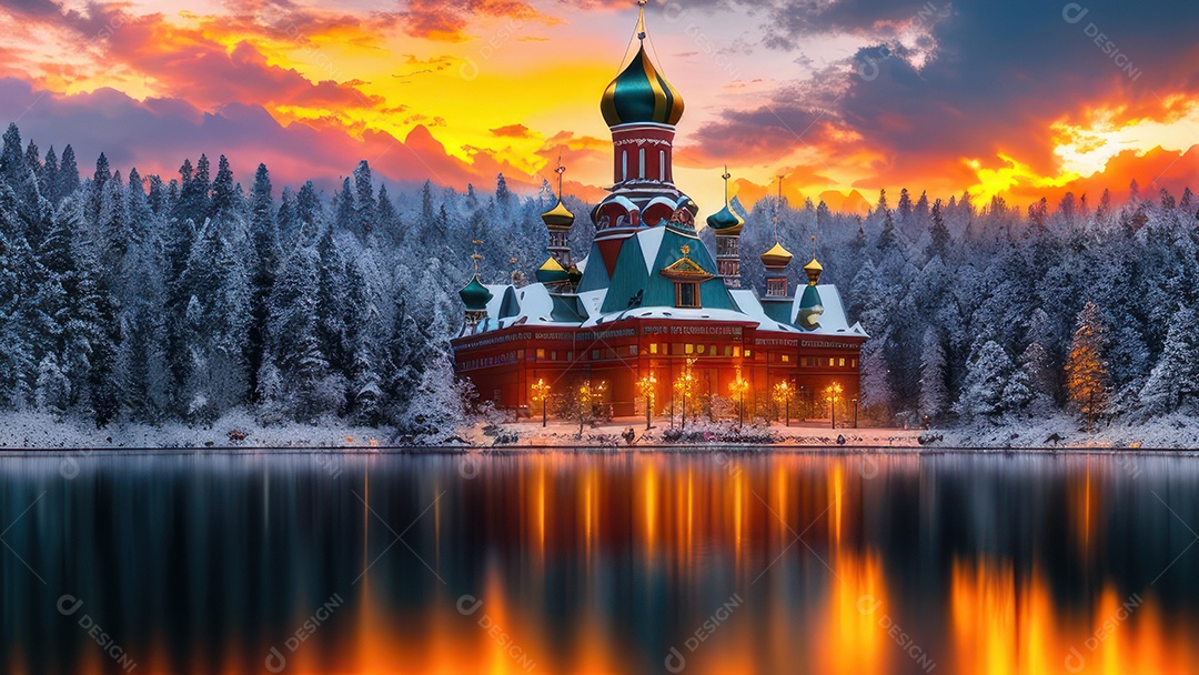 Imagem realista de local turístico na Rússia.