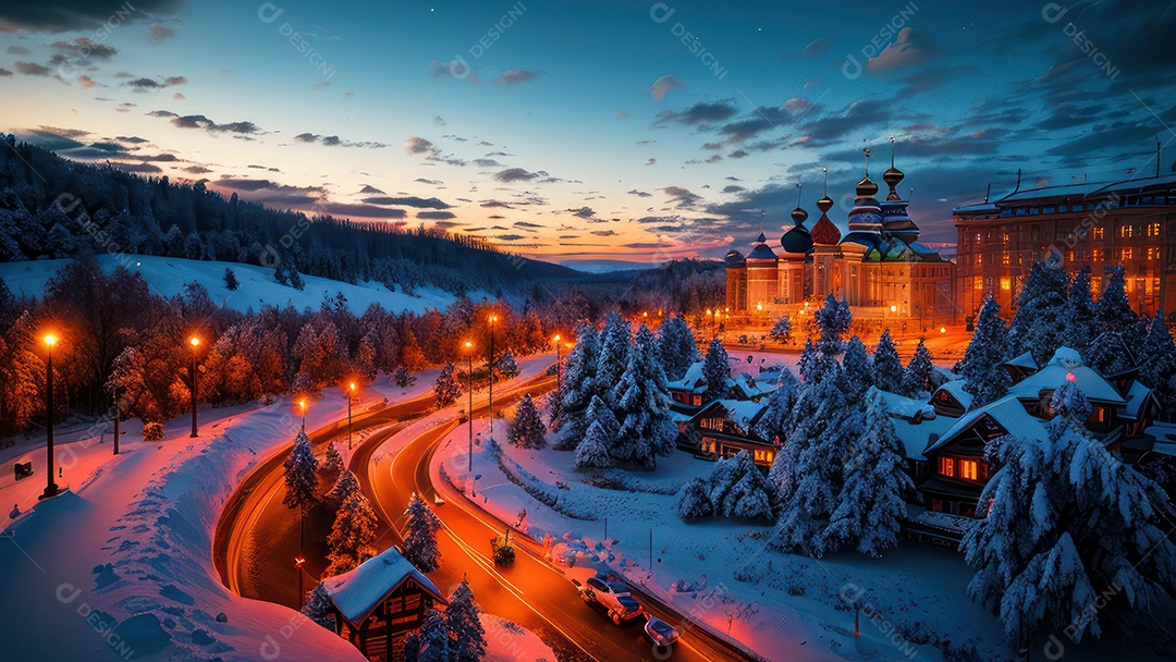 Imagem realista de local turístico na Rússia.