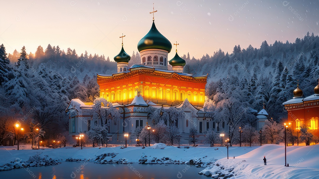 Imagem realista de local turístico na Rússia.