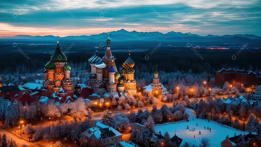 Imagem realista de local turístico na Rússia.