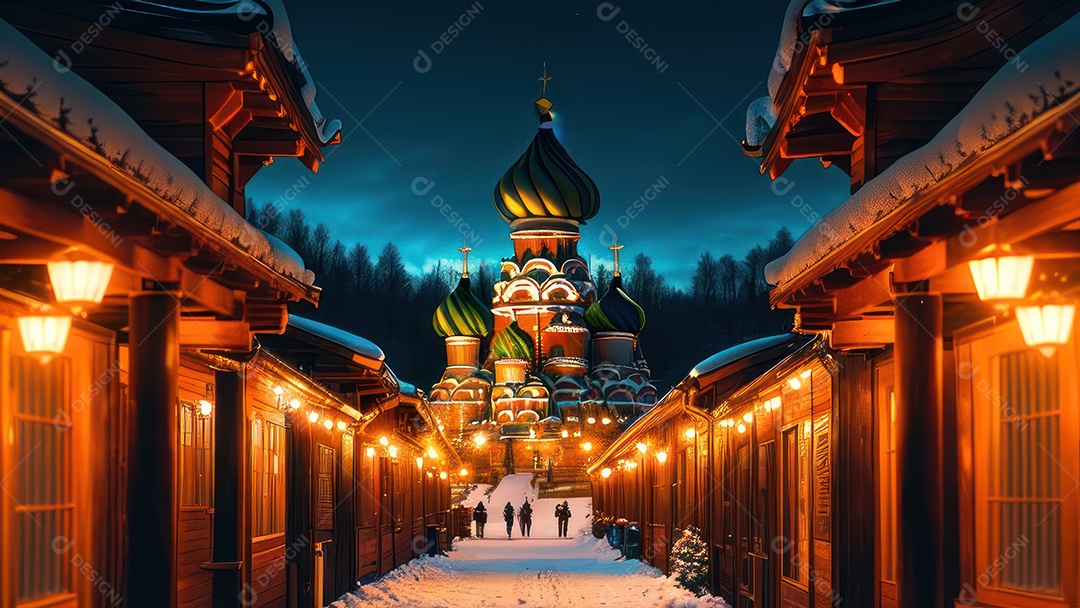 Imagem realista de local turístico na Rússia.