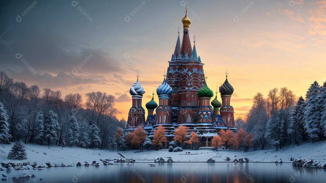 Imagem realista de local turístico na Rússia.