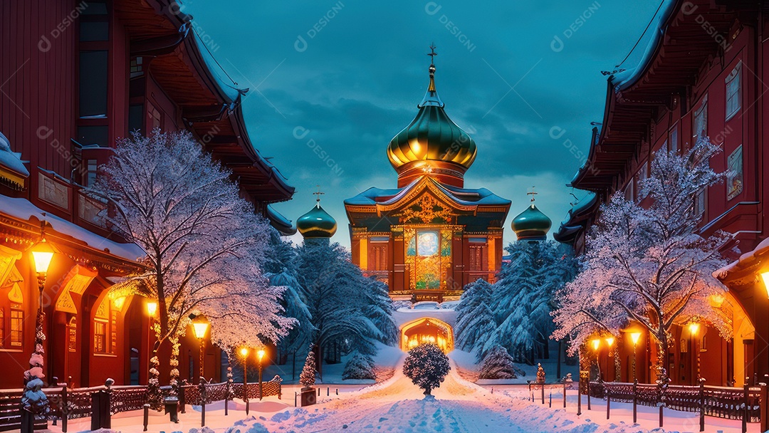 Imagem realista de local turístico na Rússia.