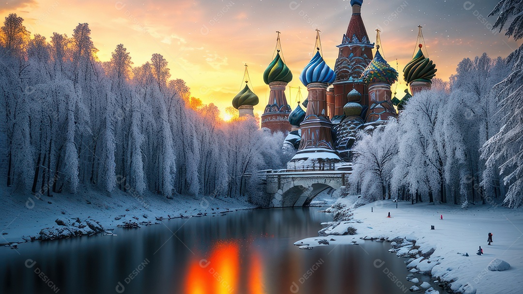 Imagem realista de local turístico na Rússia.