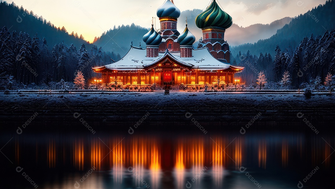 Imagem realista de local turístico na Rússia.