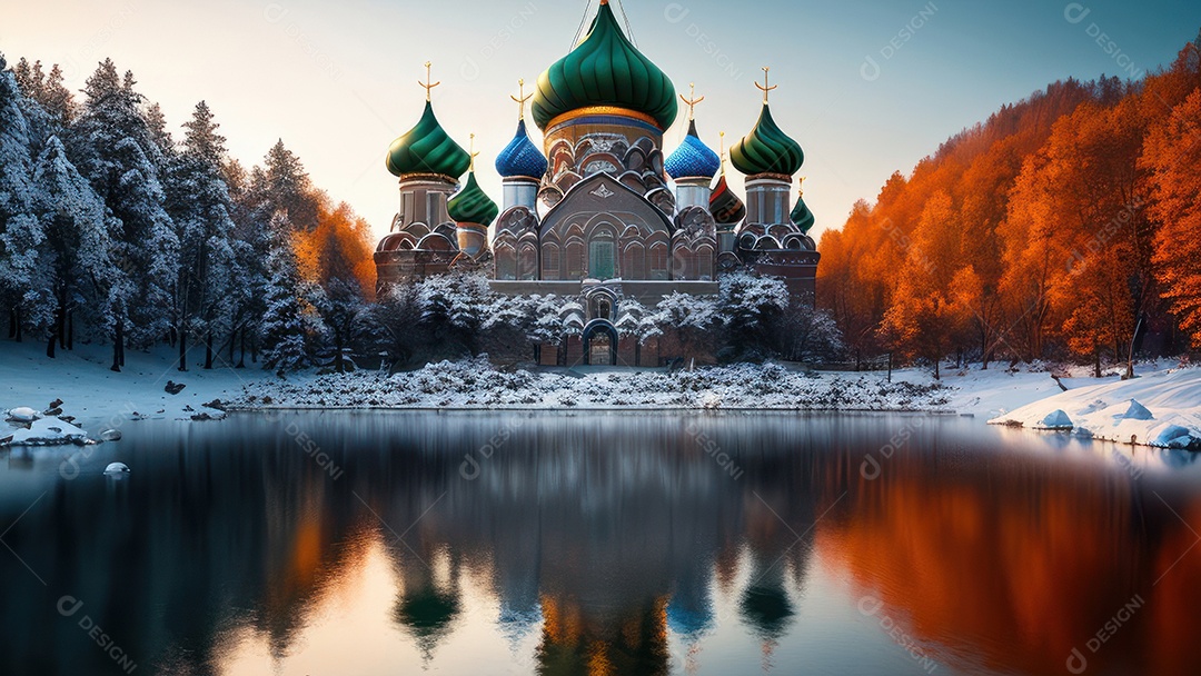 Imagem realista de local turístico na Rússia.