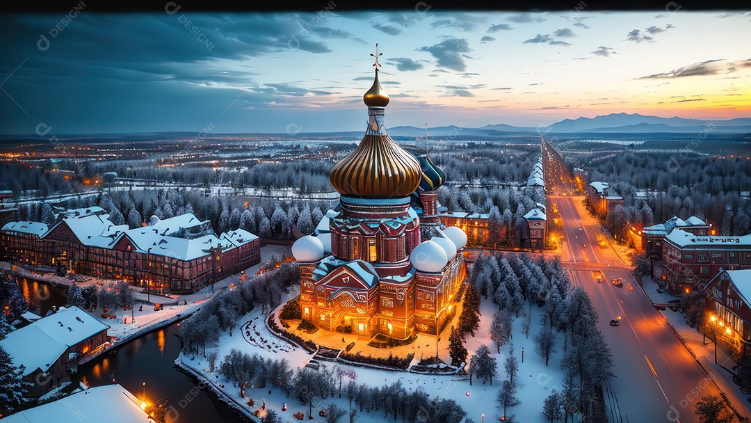 Imagem realista de local turístico na Rússia.