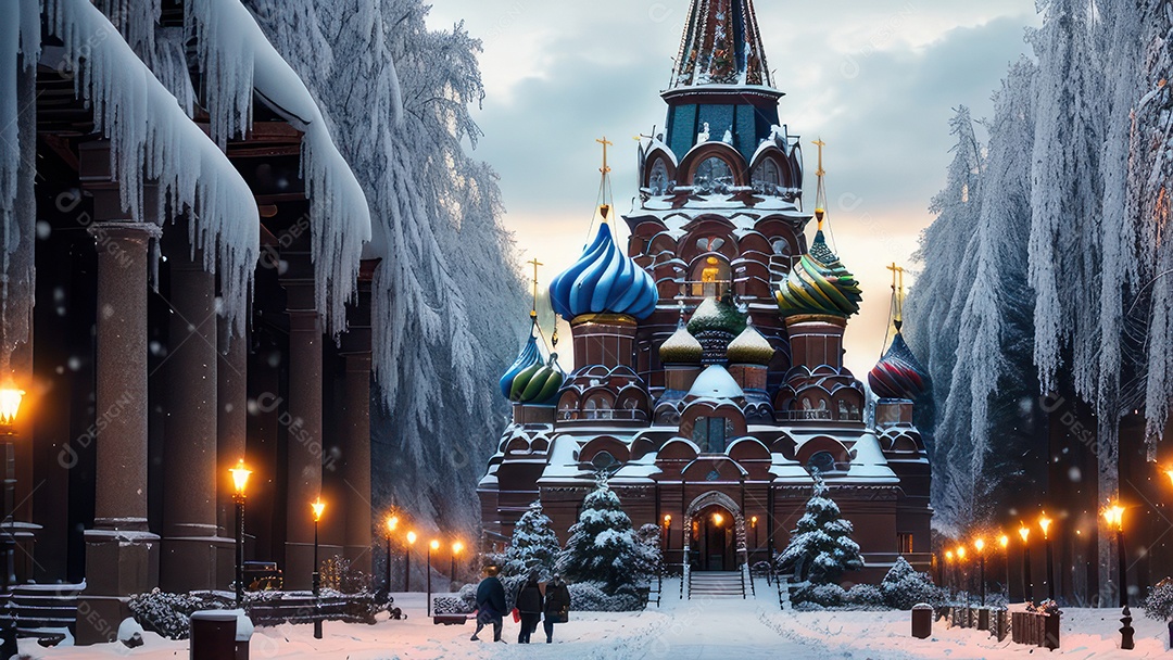 Imagem realista de local turístico na Rússia.