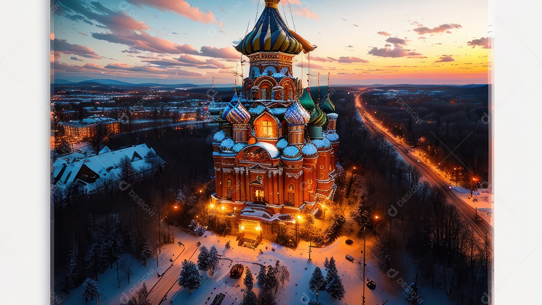 Imagem realista de local turístico na Rússia.