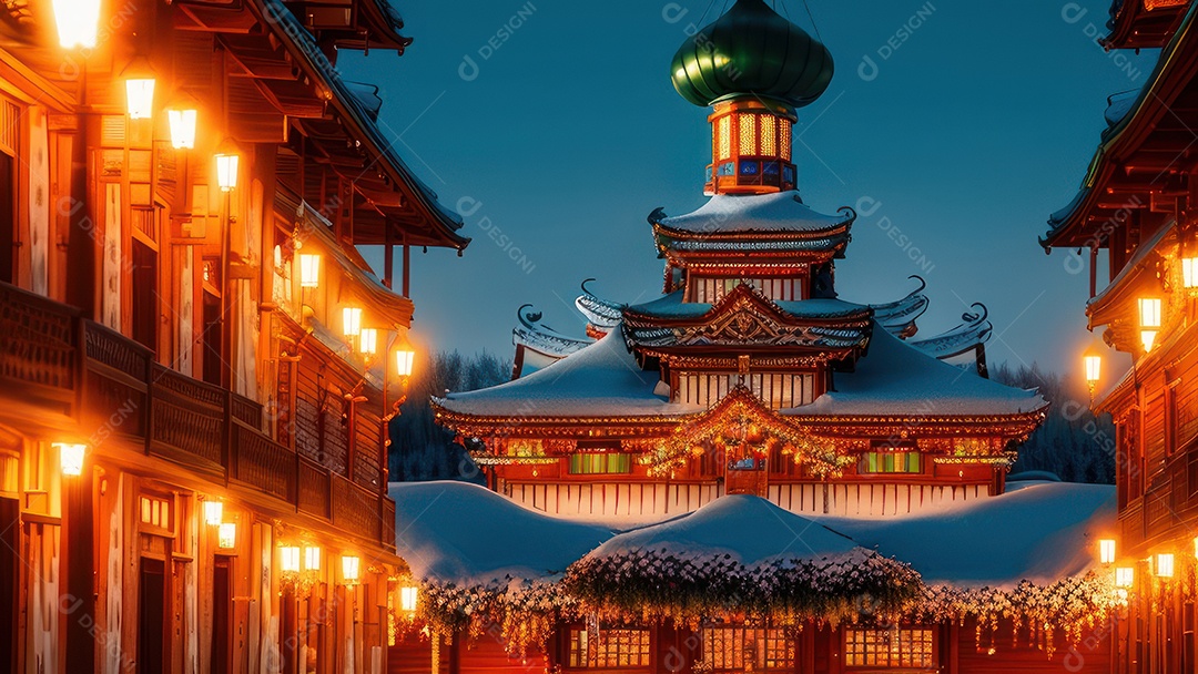 Imagem realista de local turístico na Rússia.