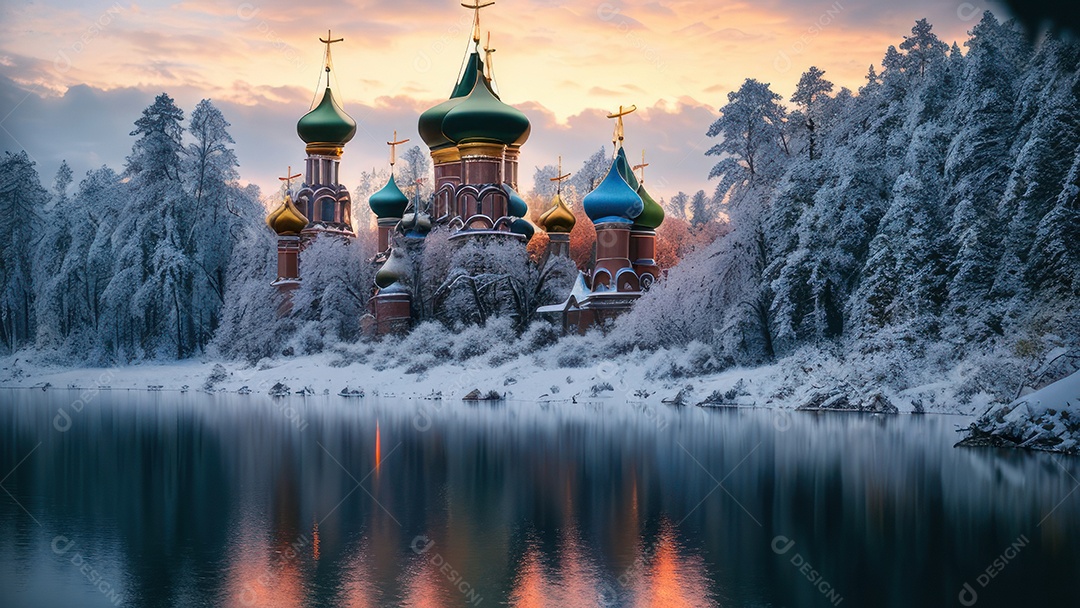 Imagem realista de local turístico na Rússia.