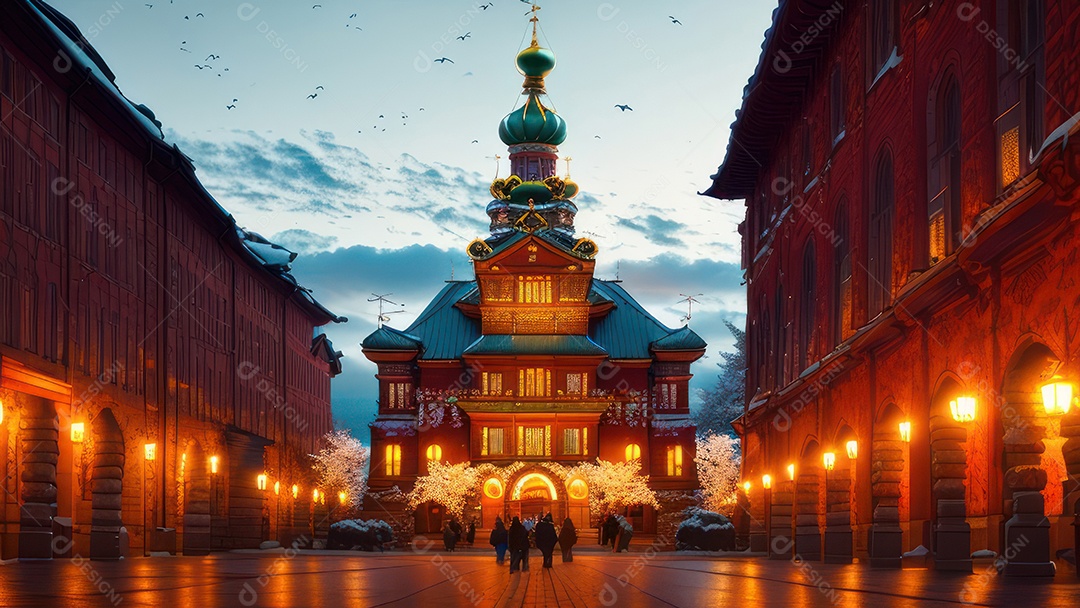 Imagem realista de local turístico na Rússia.