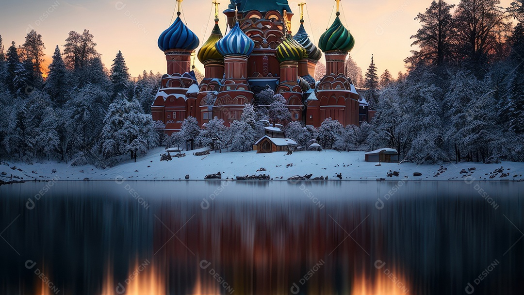 Imagem realista de local turístico na Rússia.