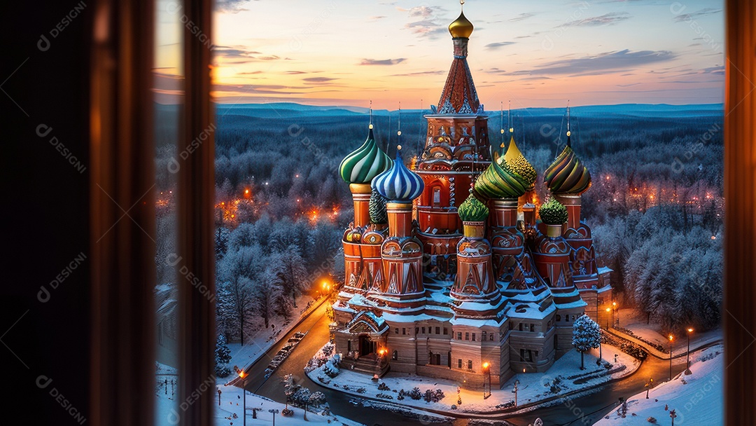 Imagem realista de local turístico na Rússia.