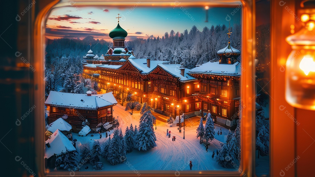 Imagem realista de local turístico na Rússia.