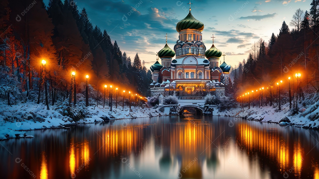 Imagem realista de local turístico na Rússia.