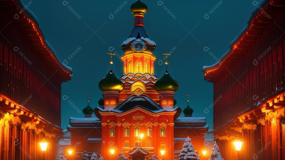 Imagem realista de local turístico na Rússia.