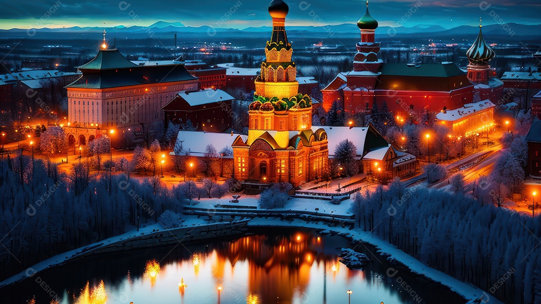Imagem realista de local turístico na Rússia.