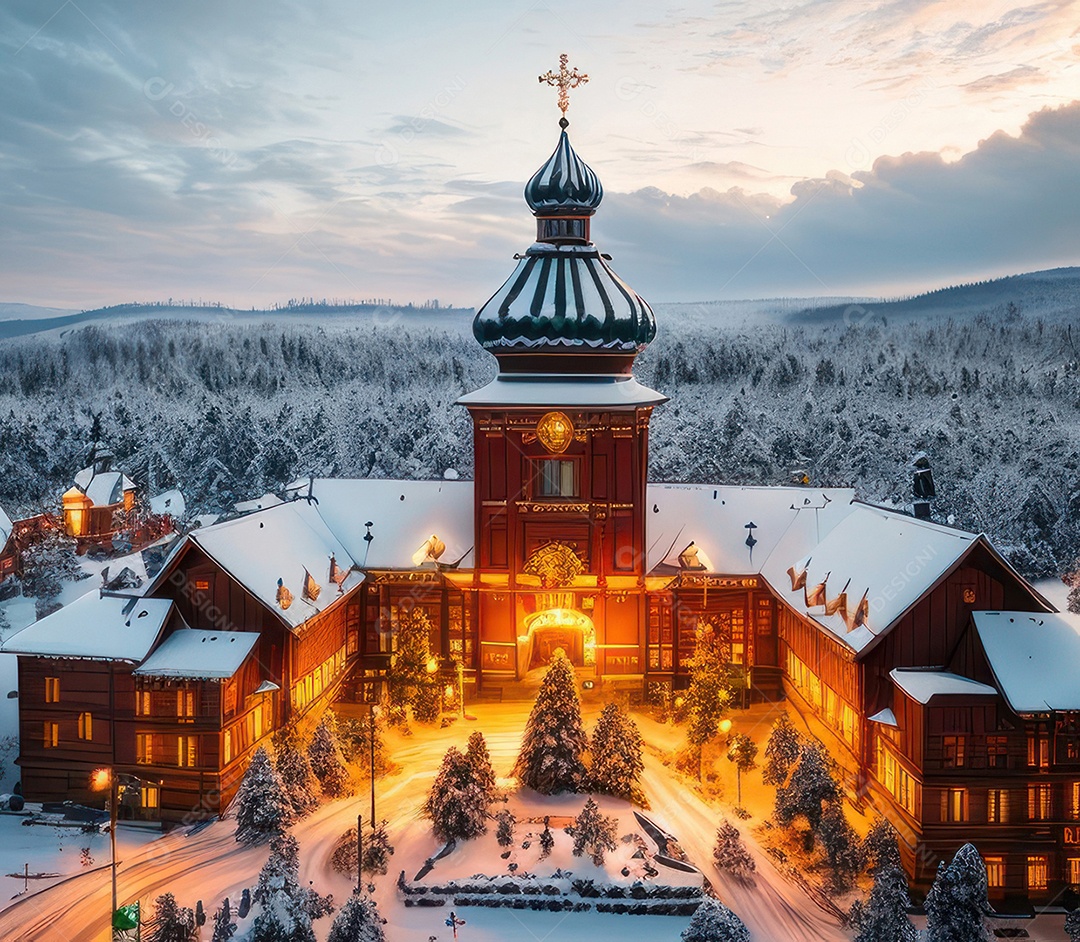 Imagem realista de local turístico na Rússia.